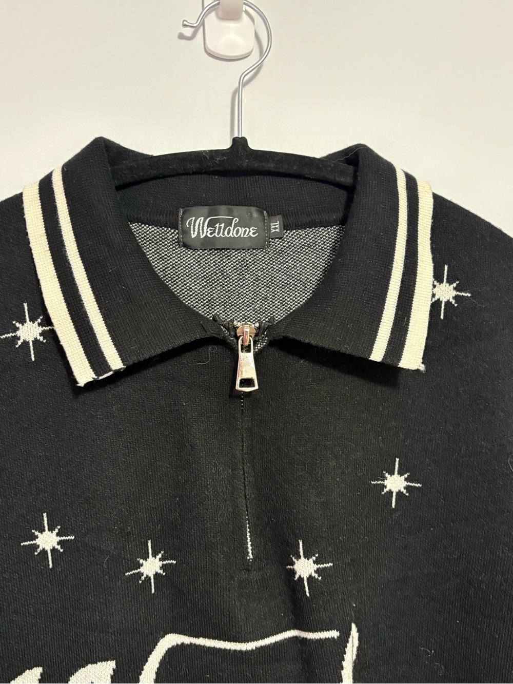 We11done Black Half-Zip Graphic Knit Sweater - Picture 4 of 8